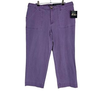 Baccini Purple Capri Pants Womens 10 Modern Utility Streetwear NWT